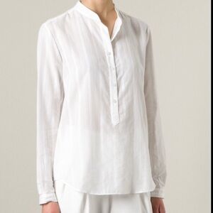 Stella McCartney White Long Sleeve Patterned Blouse with Buttons Up front Large